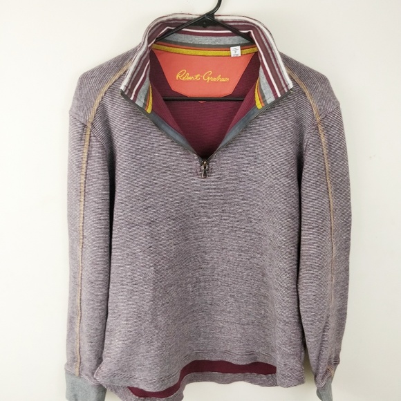 Robert Graham Other - Robert Graham Half Zip Striped Collar Pullover